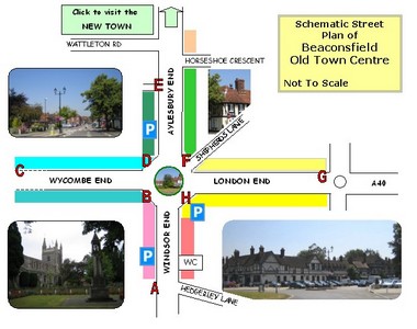 Schematic Street Plan of Beaconsfield Old Town Centre
